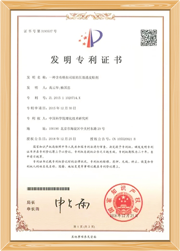 Invention Patent: Long-Acting Microcrystal Patch Containing a Poorly Soluble Drug
