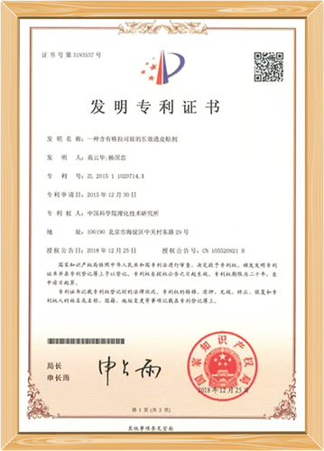 Invention Patent: Long-Acting Microcrystal Patch