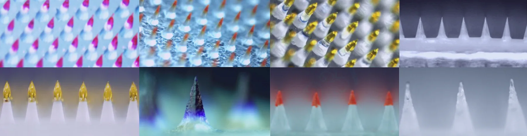 Representative coated, dissolving and swelling microneedle structures from the CASMN technical archive