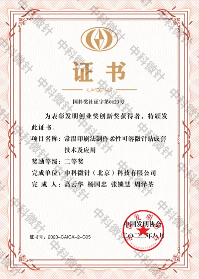 中国发明协会二等奖证书